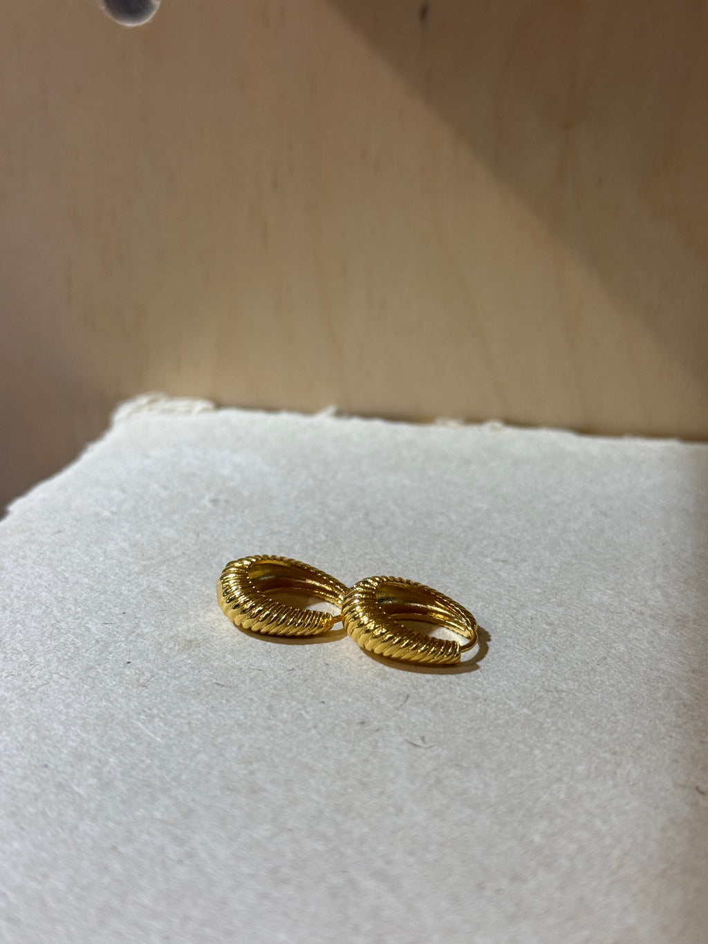 Textured oval hoop earrings