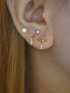 Aether Cross Brass Earrings