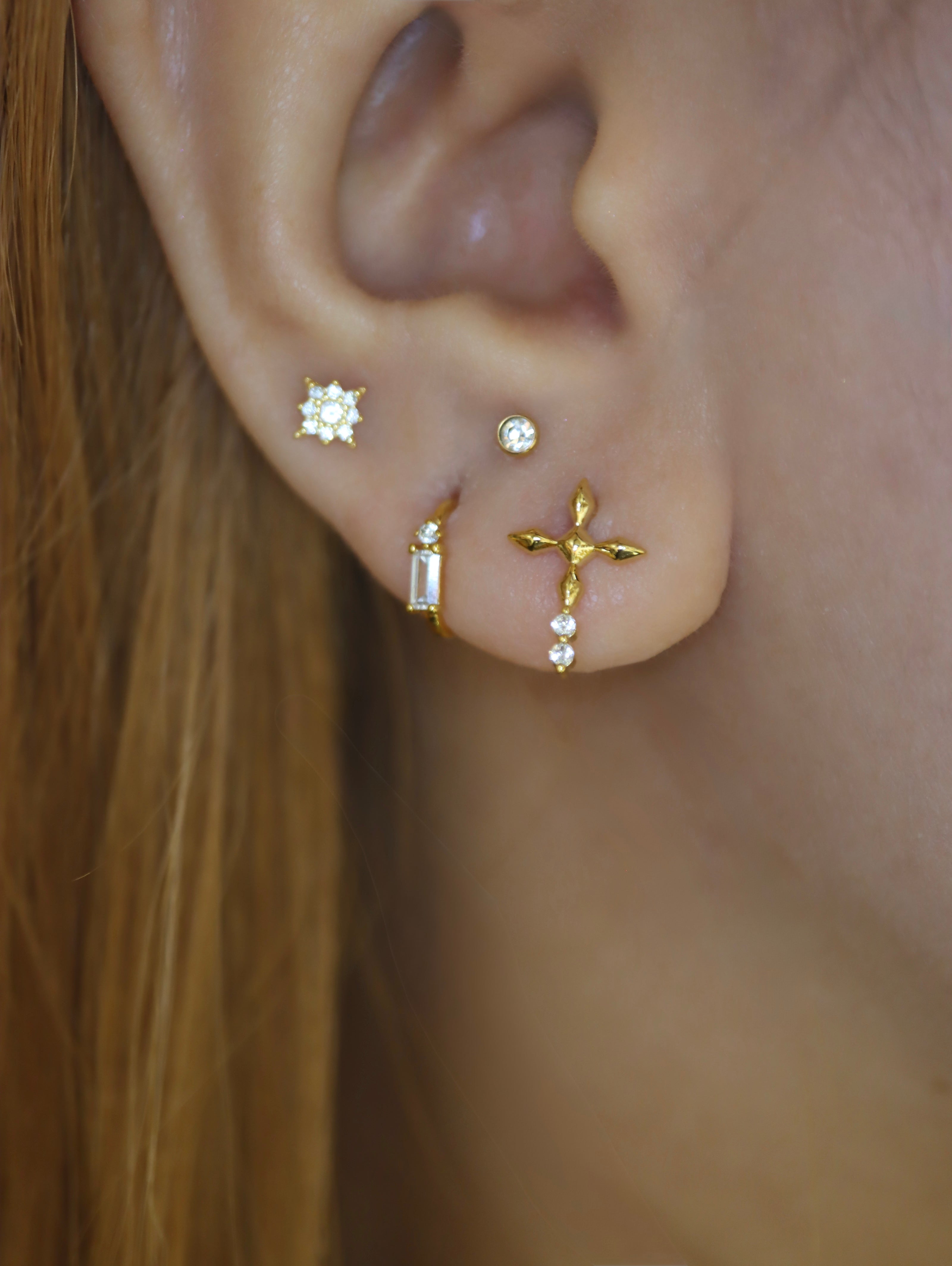 Aether Cross Brass Earrings