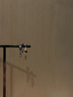 Double hoop mini drop cz earring