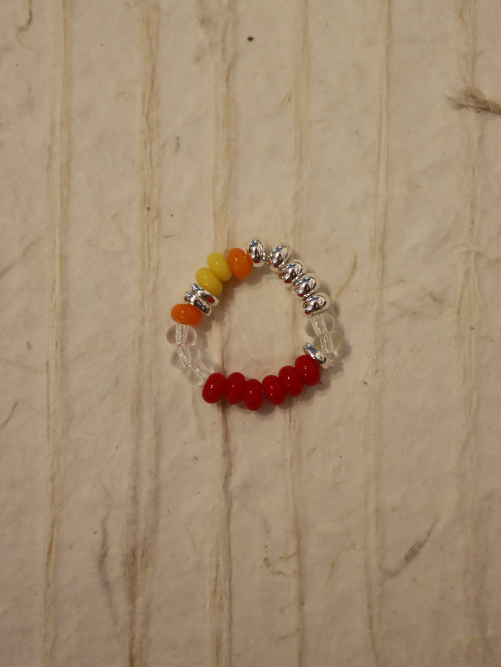 Mix colour beaded stretch ring