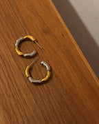 Mix tone stainless steel earrings