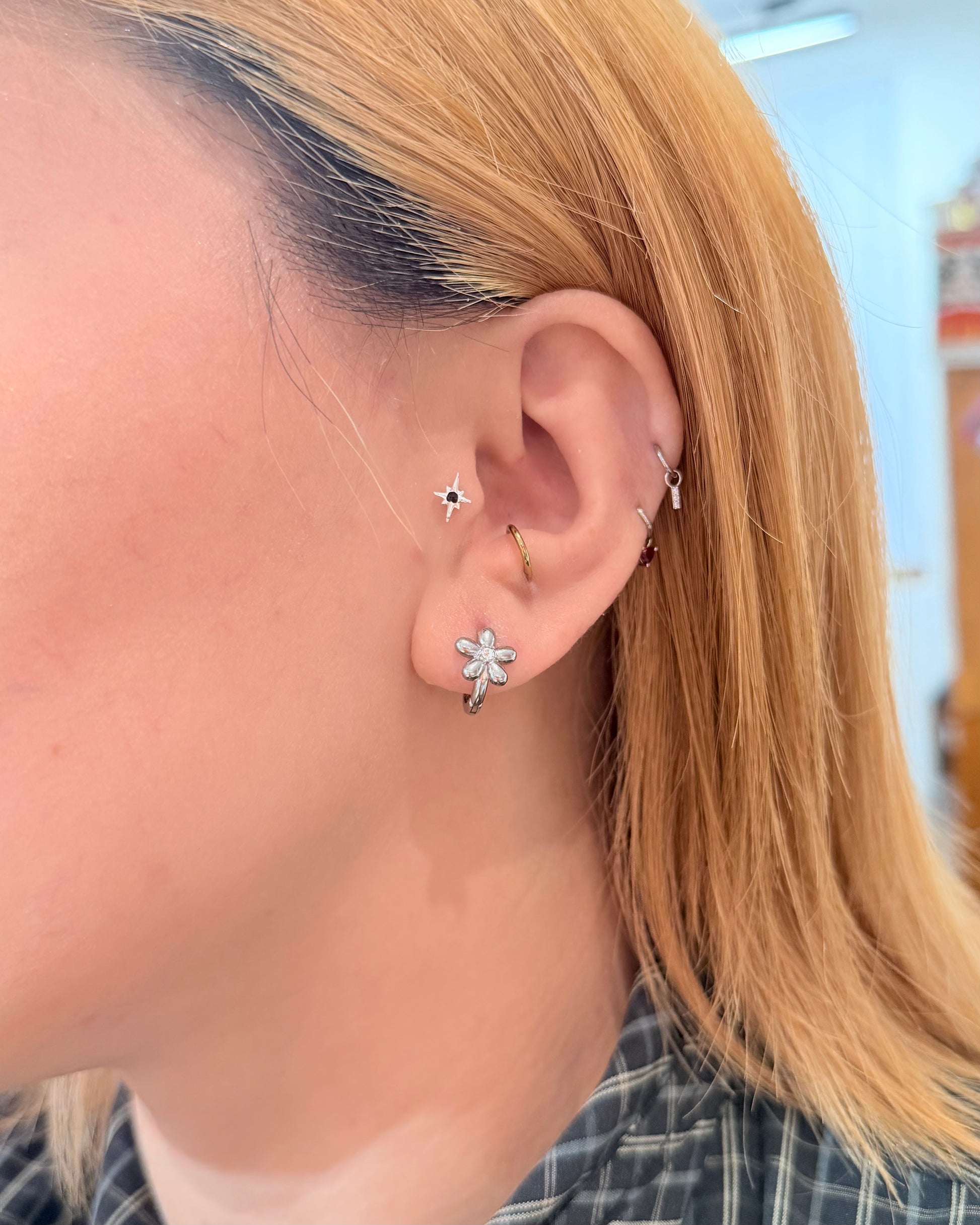 Floral Whisper Stainless Steel Earrings