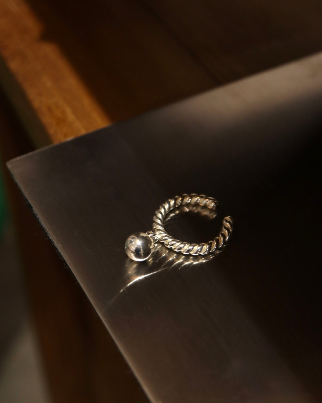 Drop ball 925 silver ring