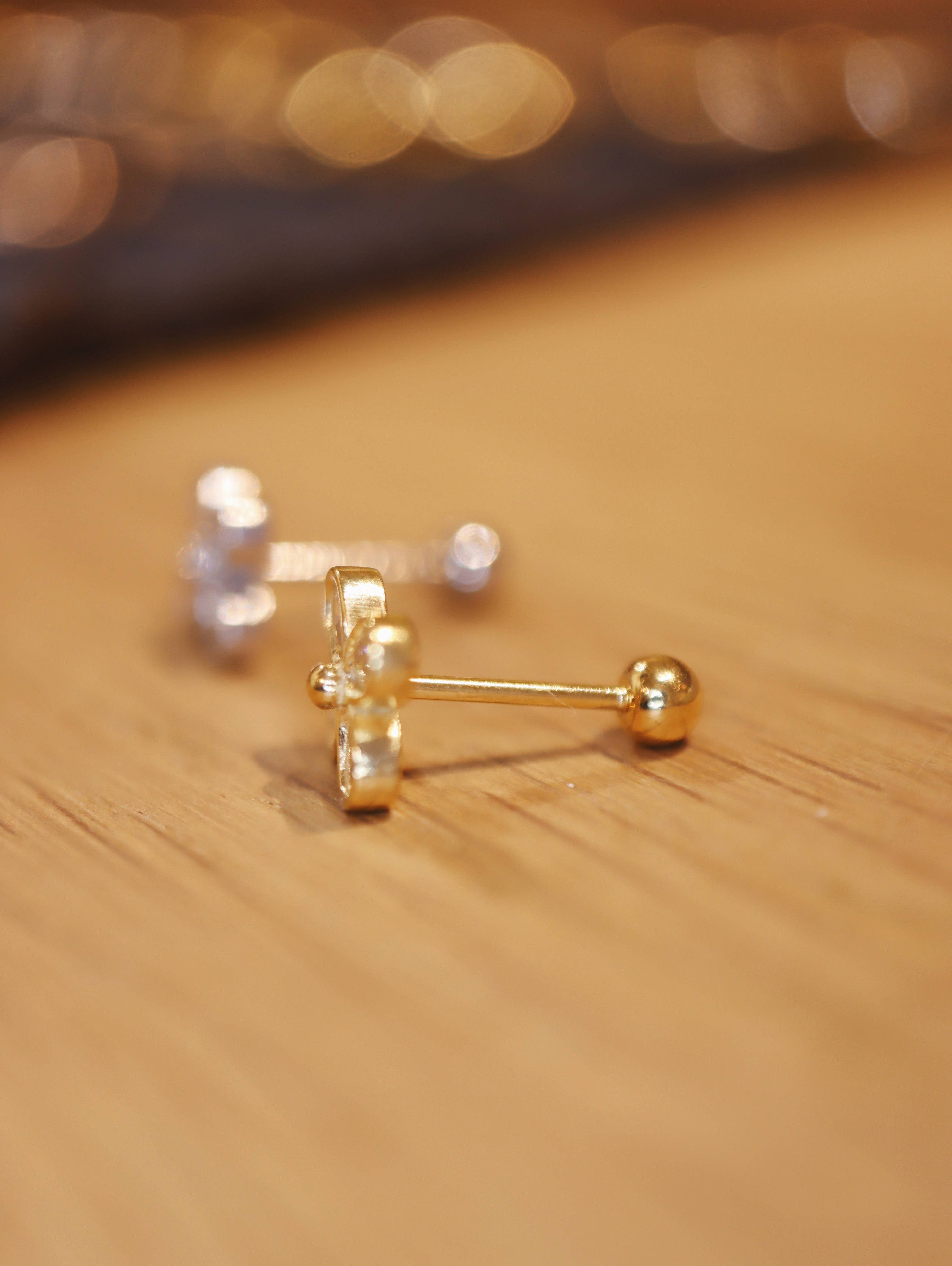 Cz 925 silver stud piercing earring (1pc)