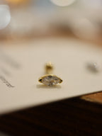 Marquise cz 925 silver piercing stud earring (1pc)