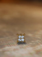 Quadrant Stud CZ Surgical Steel Earring Piercing (1pc)