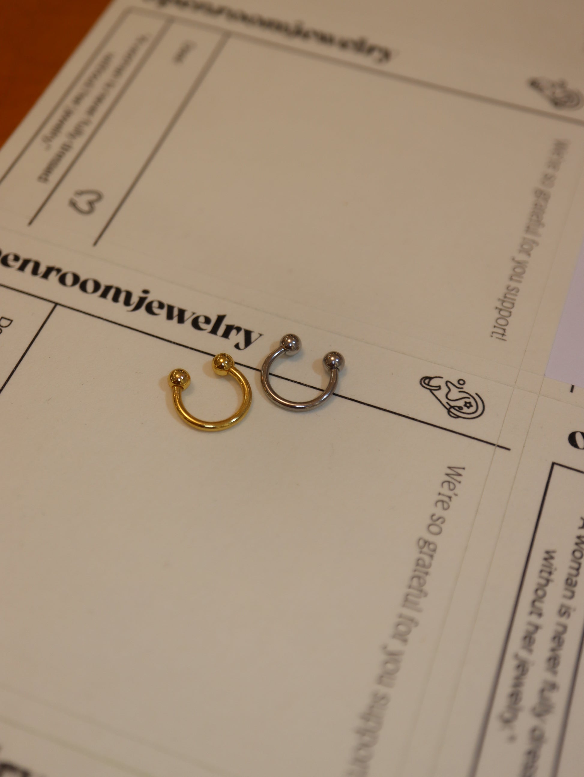 Horseshoe ring surgical steel piercing