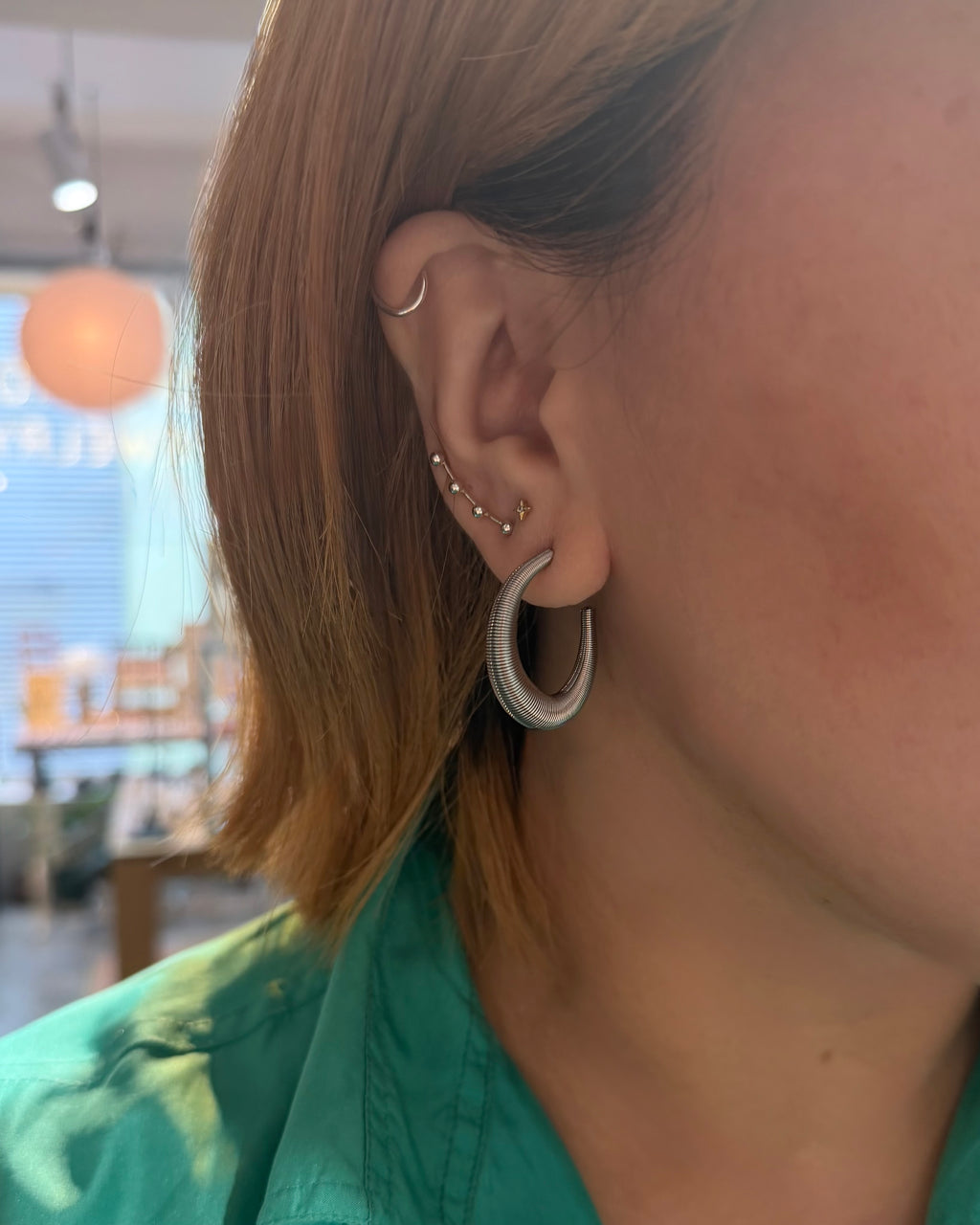 Twist lock hoop 925 earring