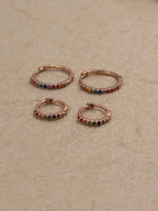 Rainbow CZ hoop Stainless steel earrings