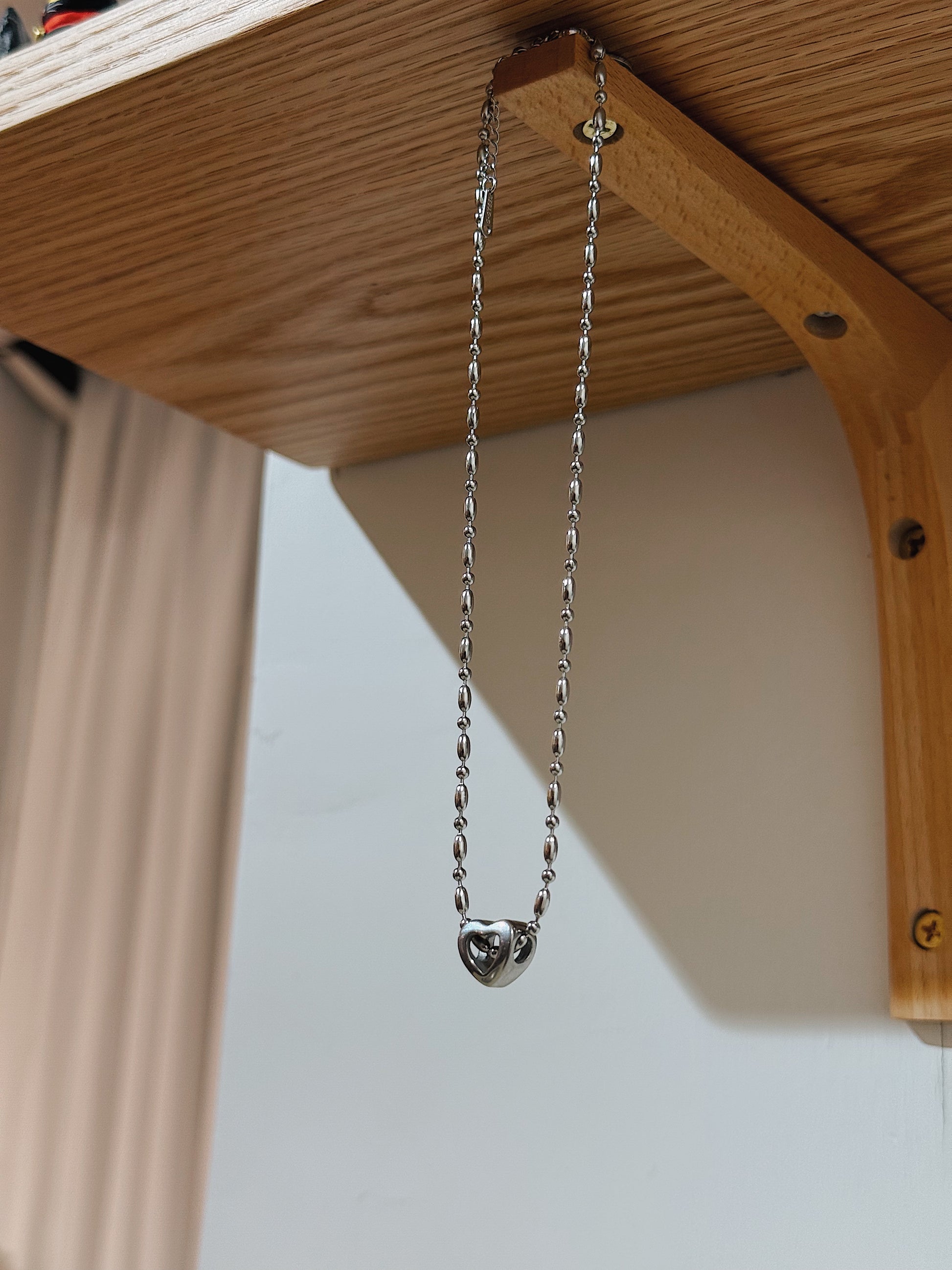 Heart stainless steel necklace (2ways)