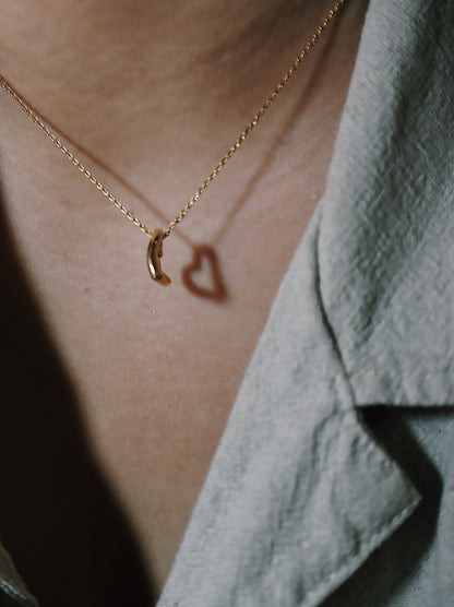 Heart brass necklace