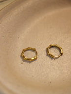 Bamboo Joint Stainless Steel Hoop Earrings
