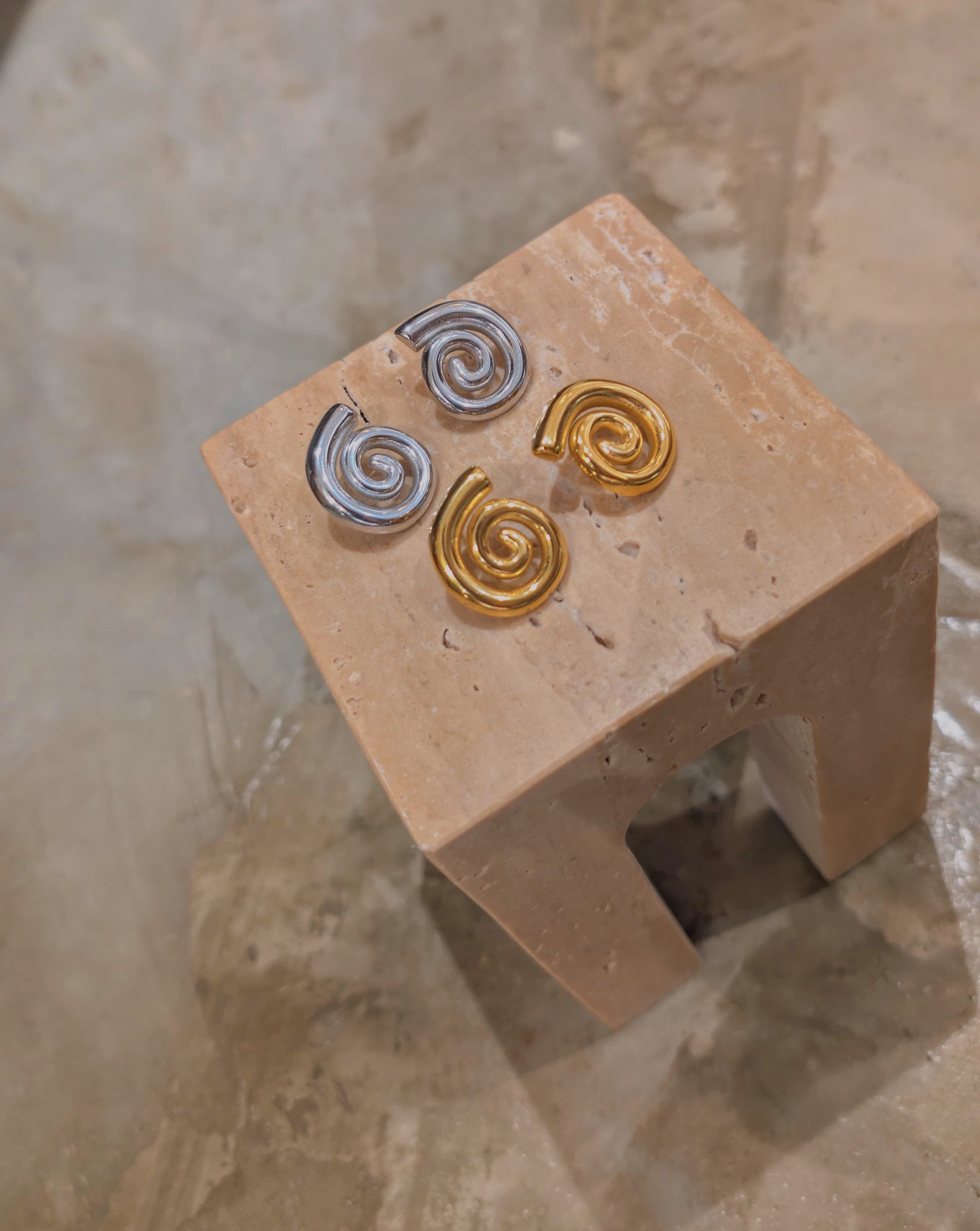 Spiral stainless steel earrings