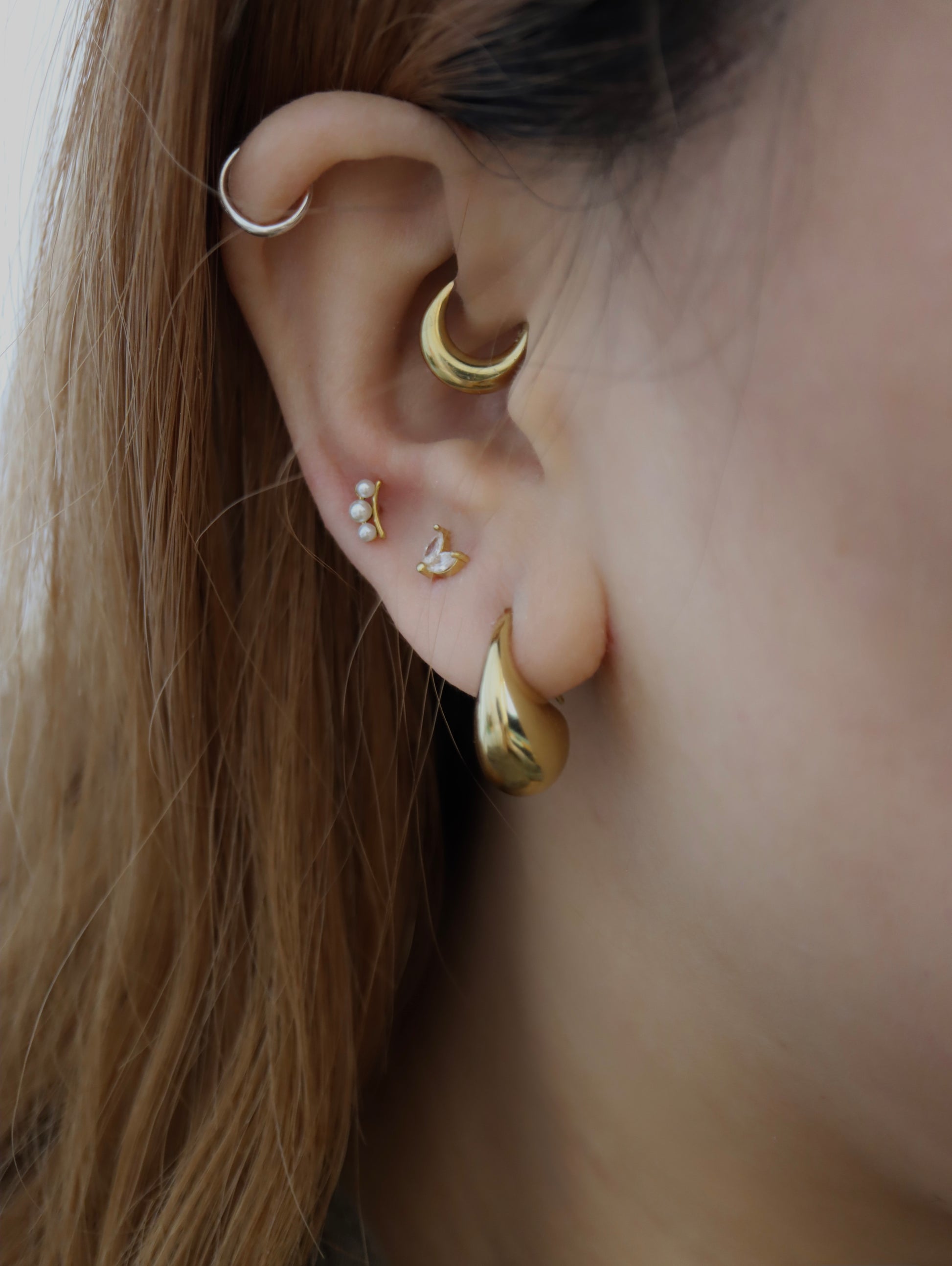 Echo Hook Stainless Steel Teardrop Earrings
