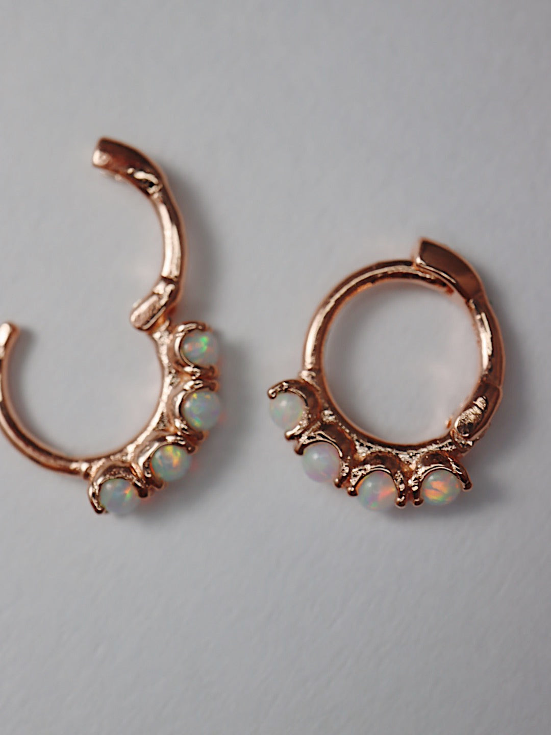 4opal mini Silver 925 huggie hoop earrings