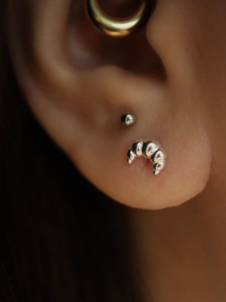 🥐 croissant stud silver925 piercing earring