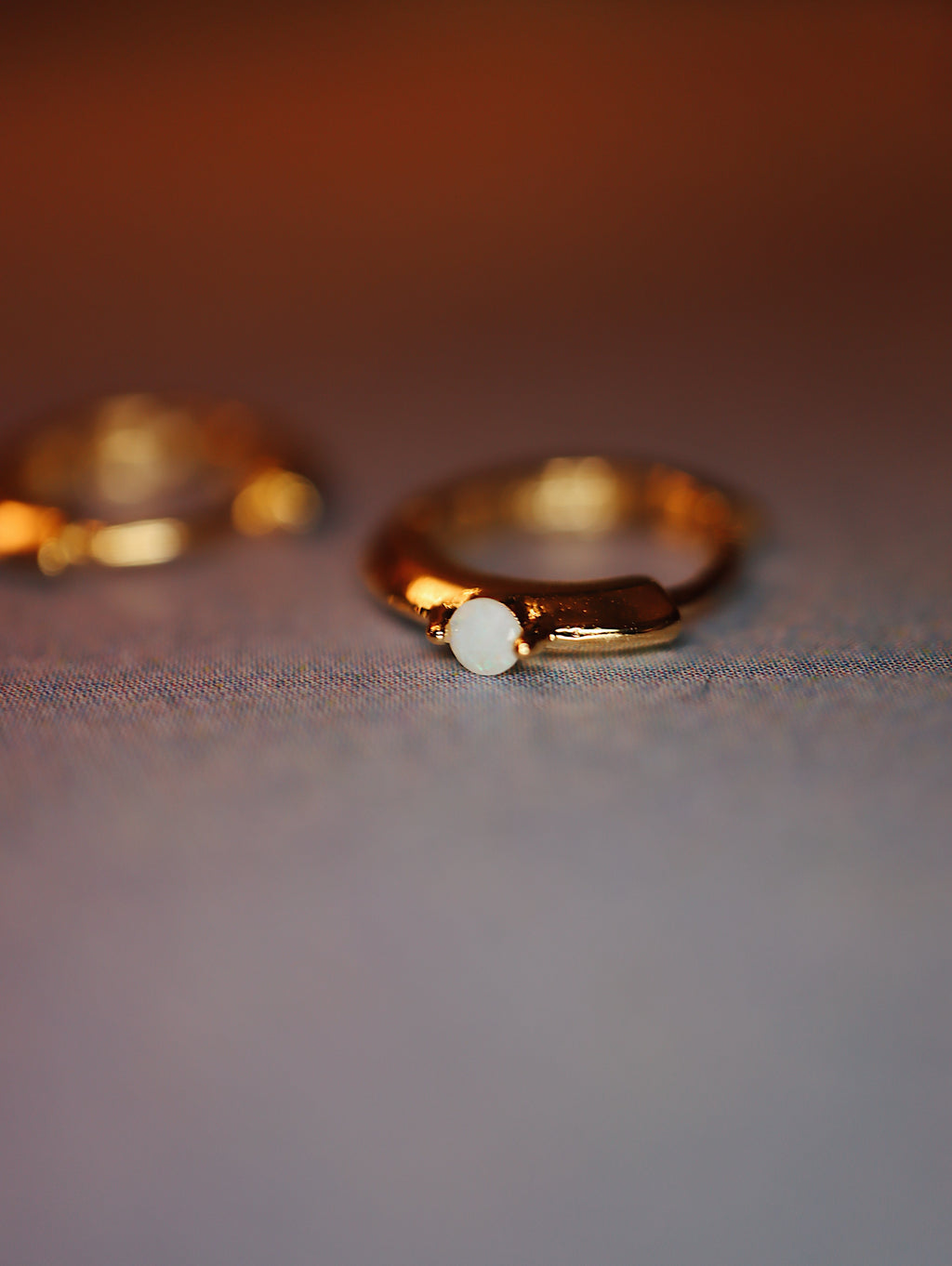 Moonstone mini huggie hoop earrings