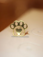 Heart center paws earrings