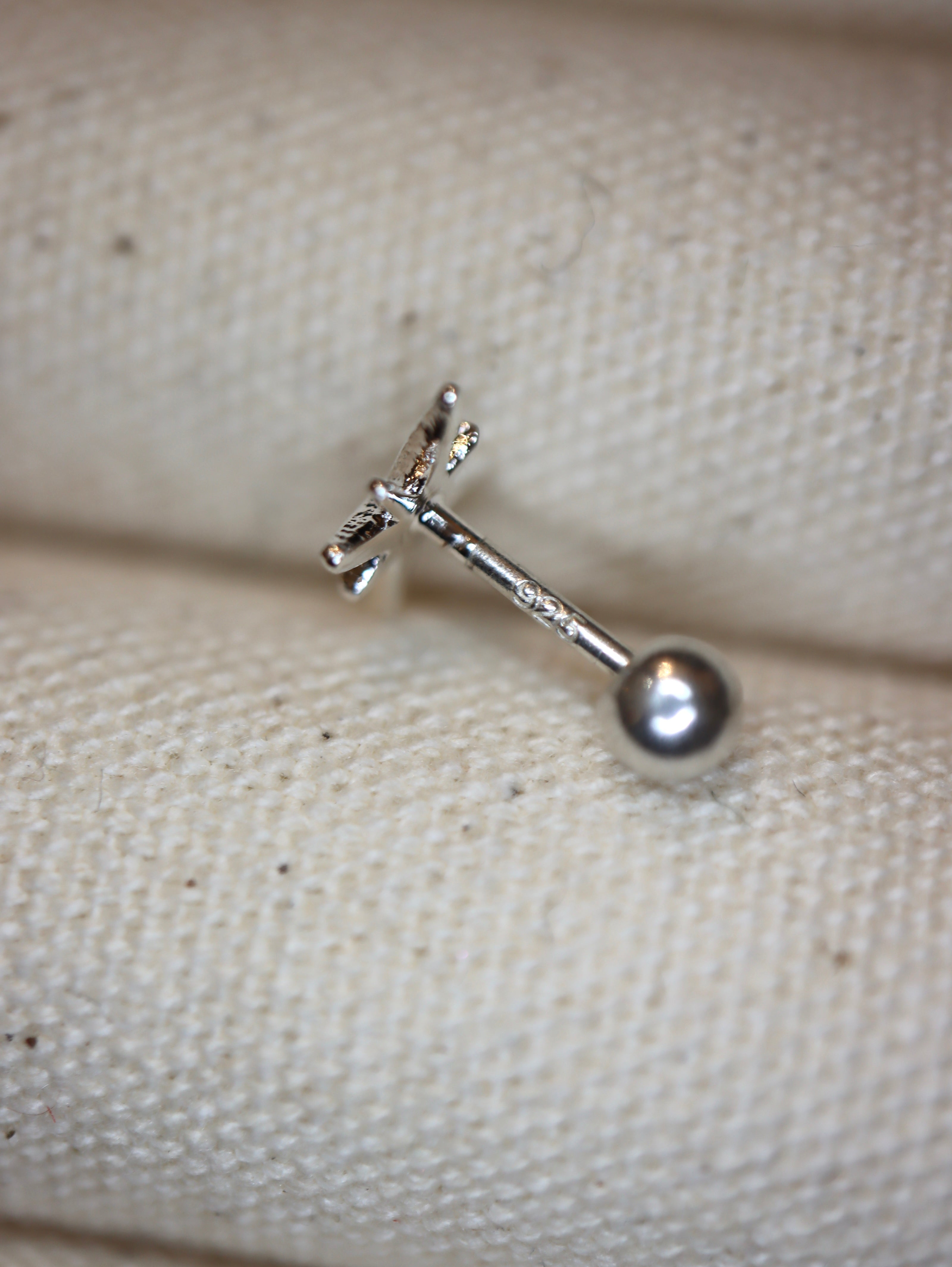 Sparkle star 925 silver piercing stud