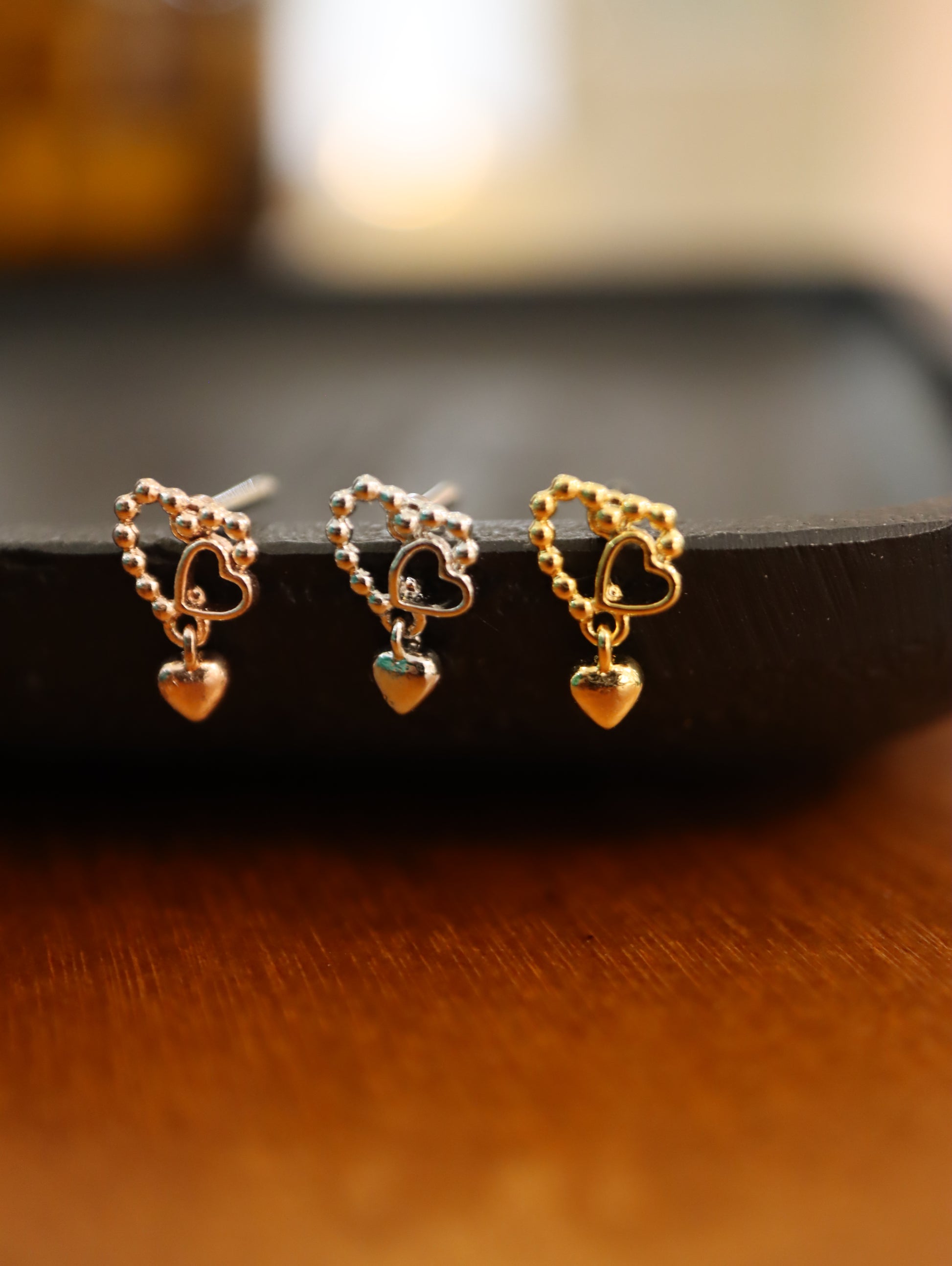 3 heart drop surgical steel piercing 16g