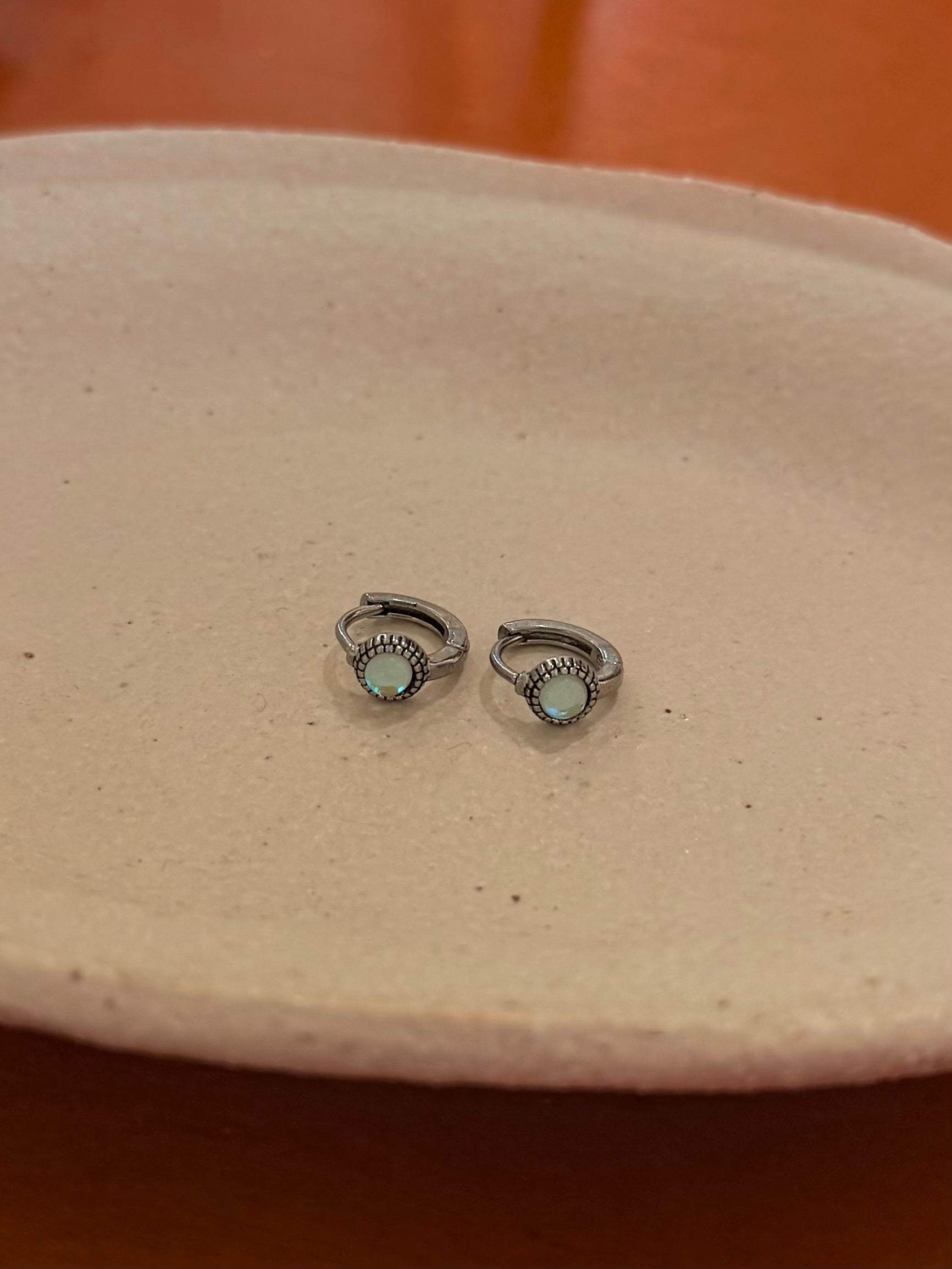 Aura Beaded Stainless Steel Hoop Earrings