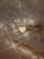 Heart shape raw pearl 925 silver necklace