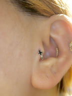 Quad Star Mini Hinged hoop Earring (1pc)
