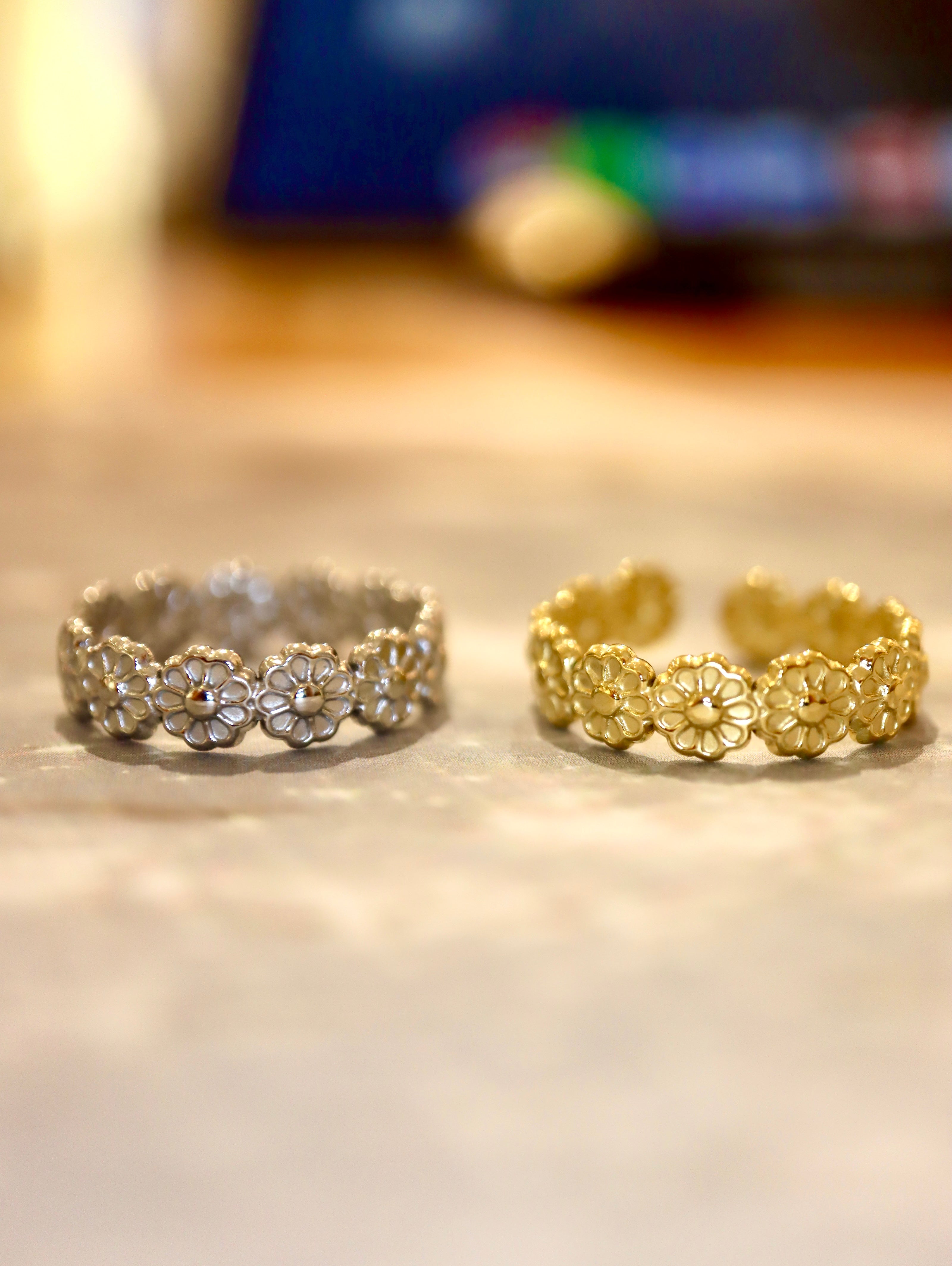 Daisy Band Open Size Stainless Steel Ring