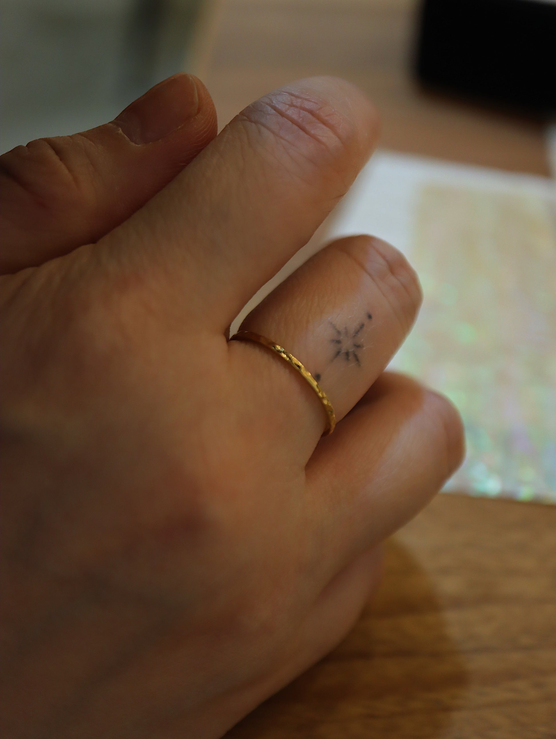 Plain textured 925 silver ring