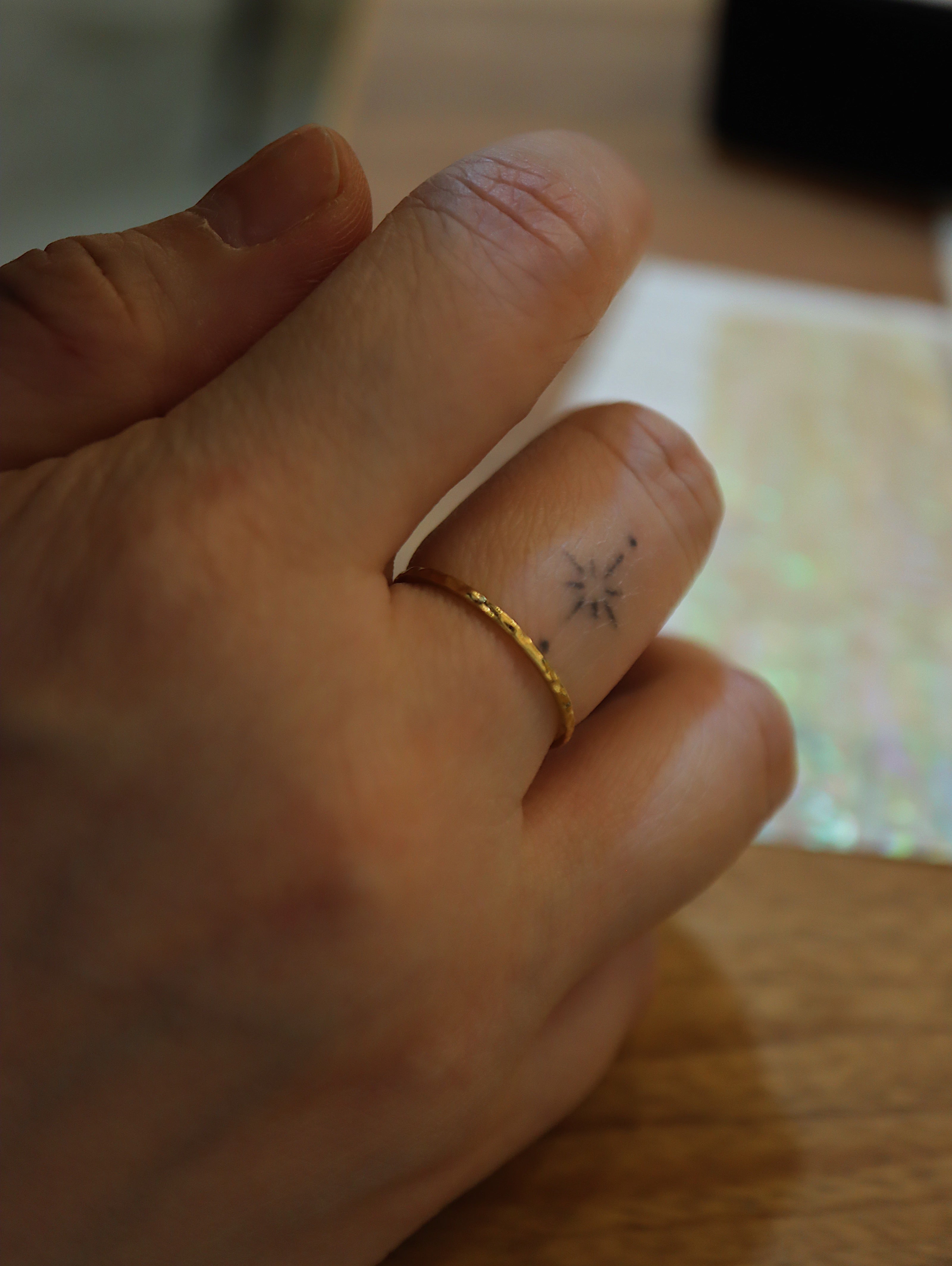 Plain textured 925 silver ring