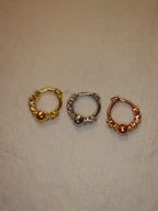 Mini ball hinged hoop cz surgical steel earring (1pc)