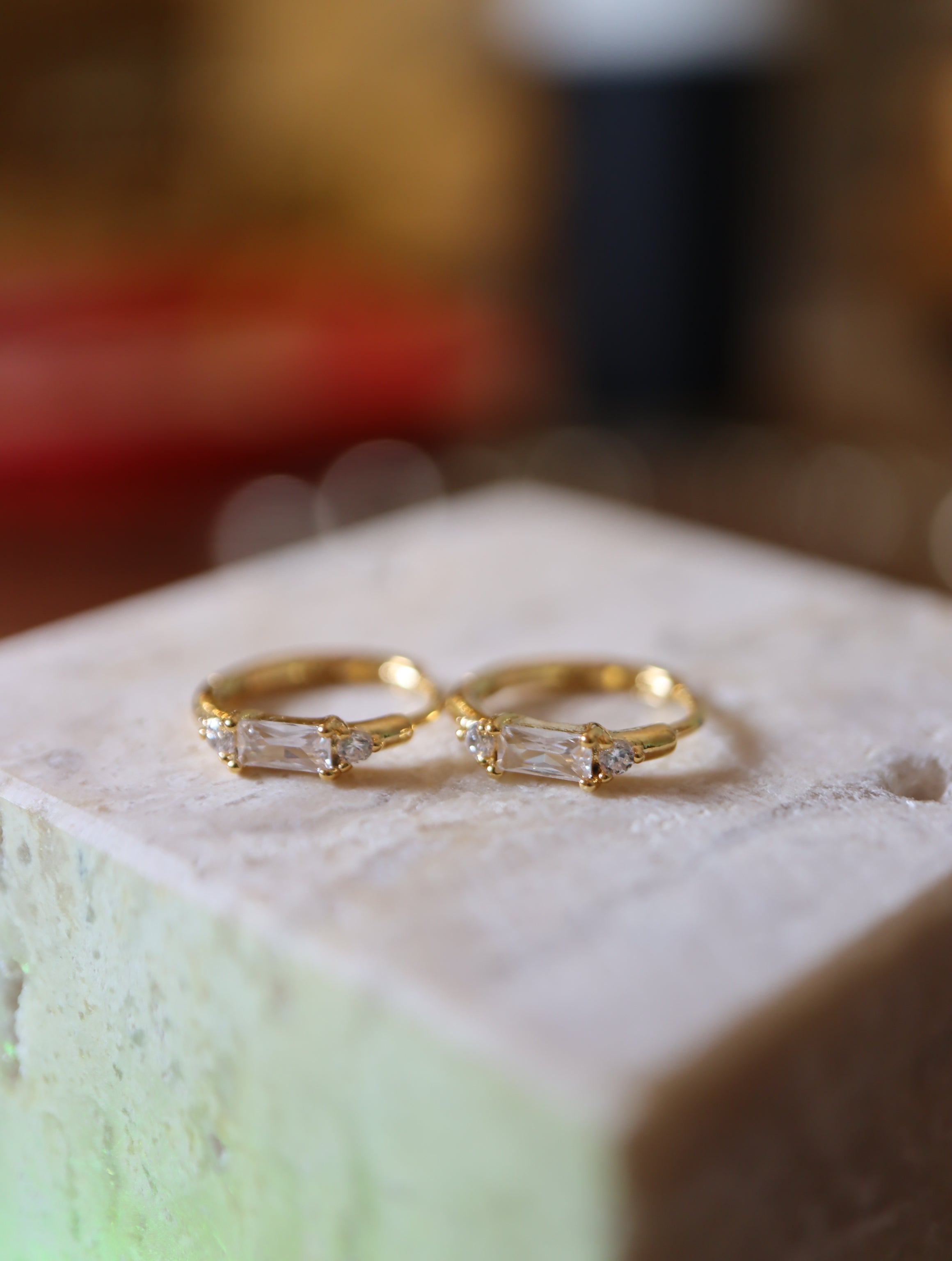 Silver925 cz hinged hoop earrings