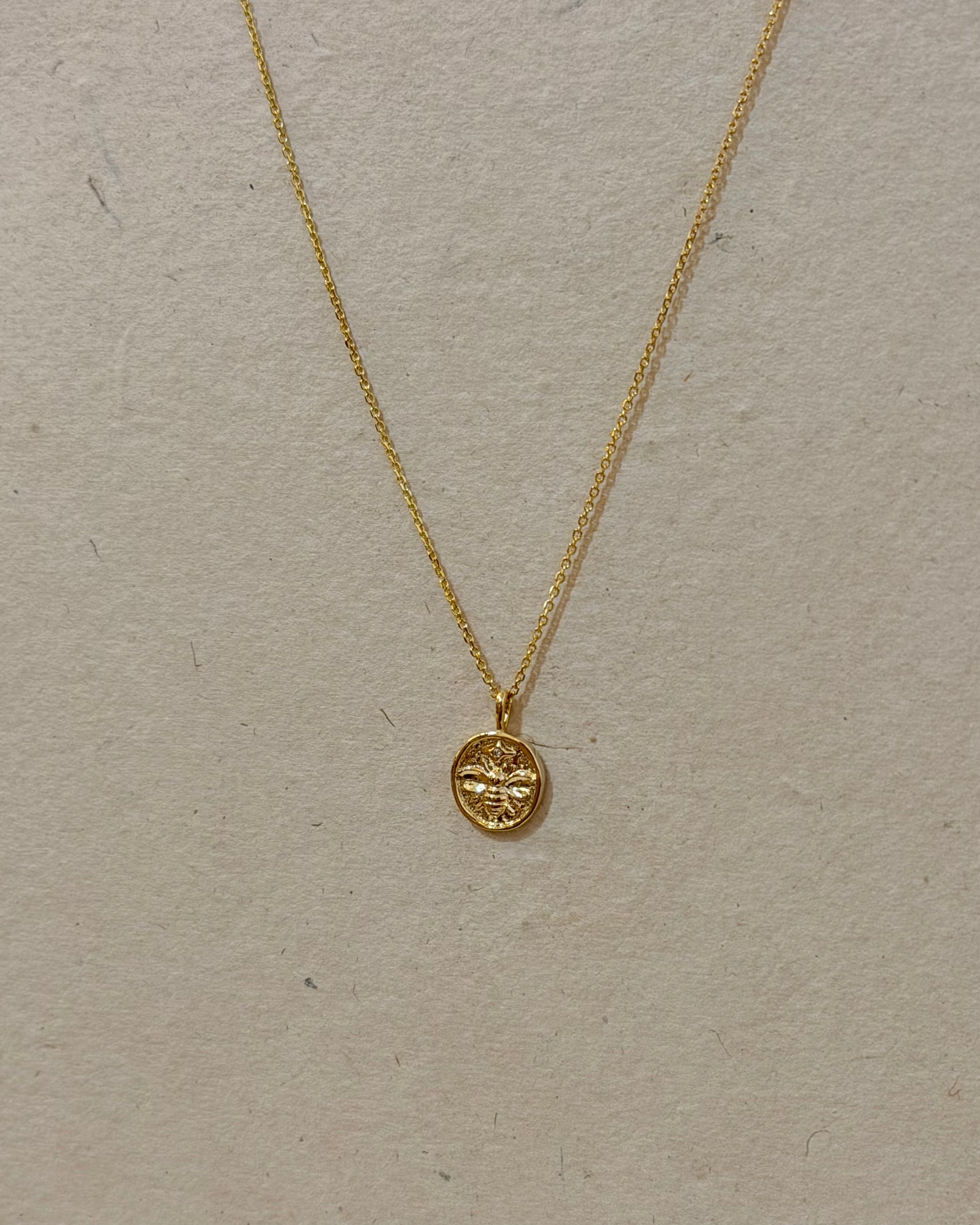 Bee coin 925 silver necklace