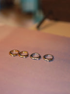 Moonstone mini huggie hoop earrings