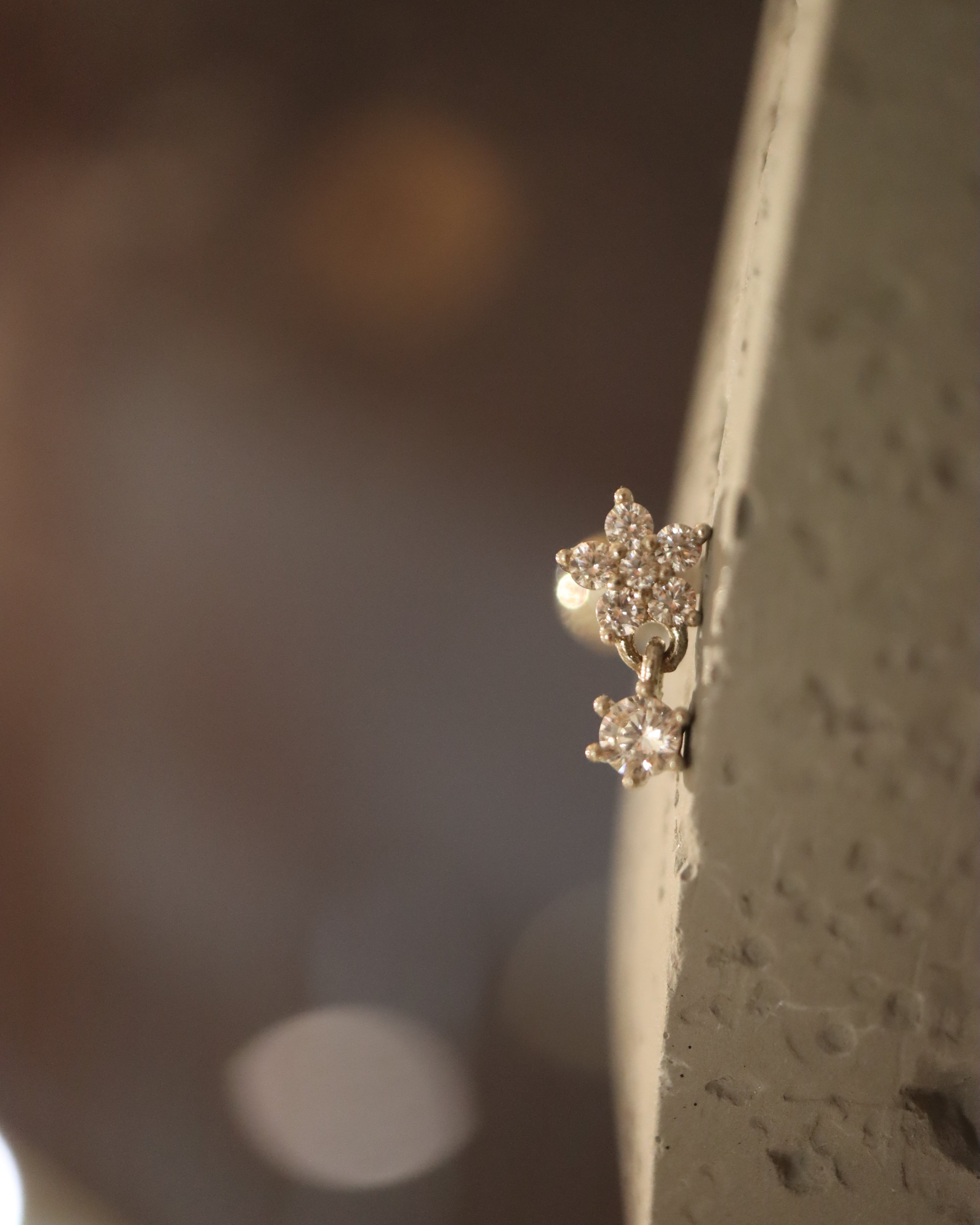 Stella Dangle CZ Stud Earring Piercing (1pc)