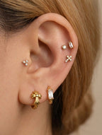 Waterproof Sparkle Huggie Hoop Earrings