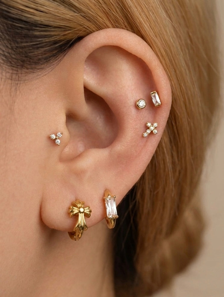 Waterproof Sparkle Huggie Hoop Earrings