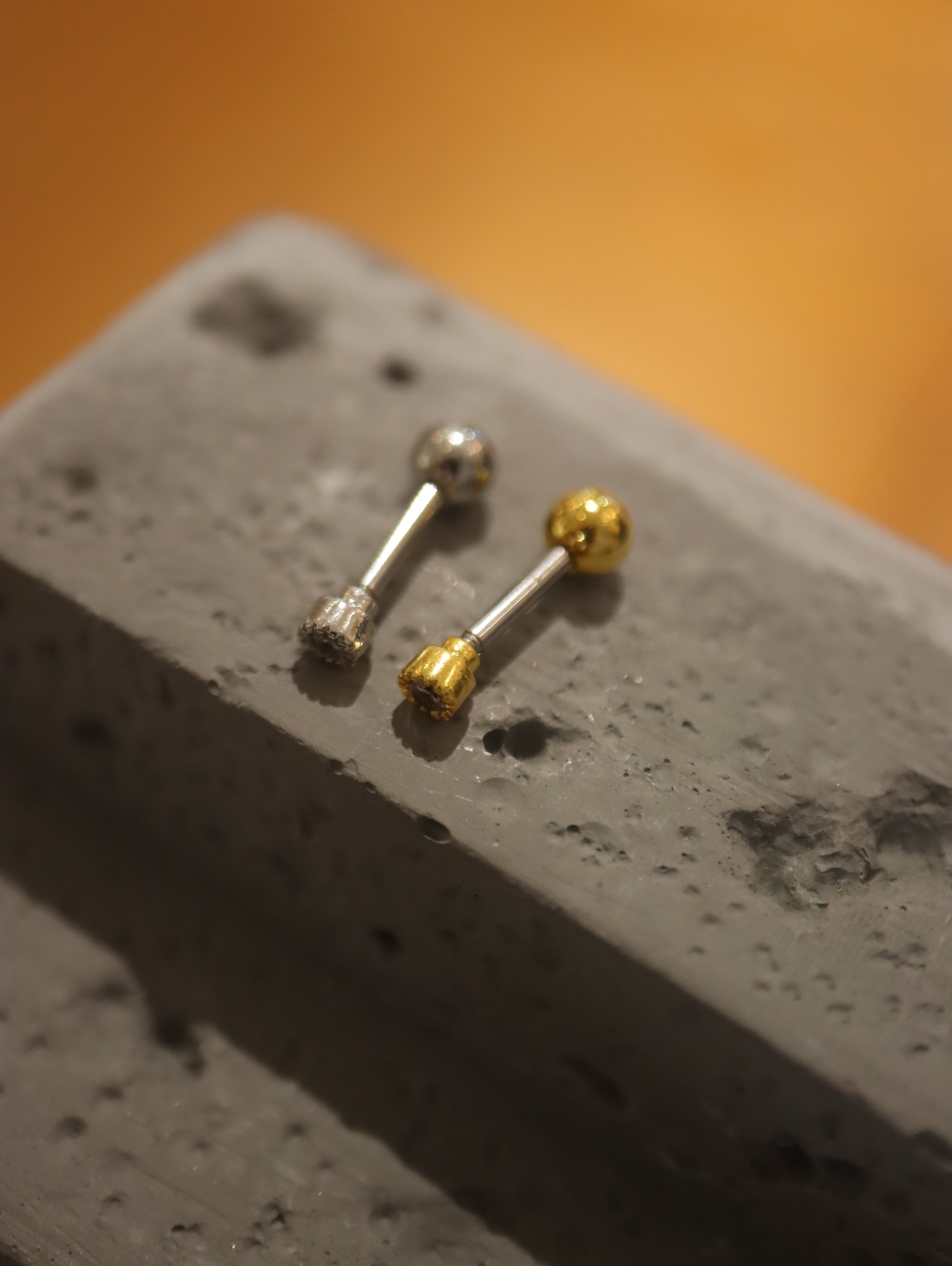 Round cz mini surgical steel stud piercing