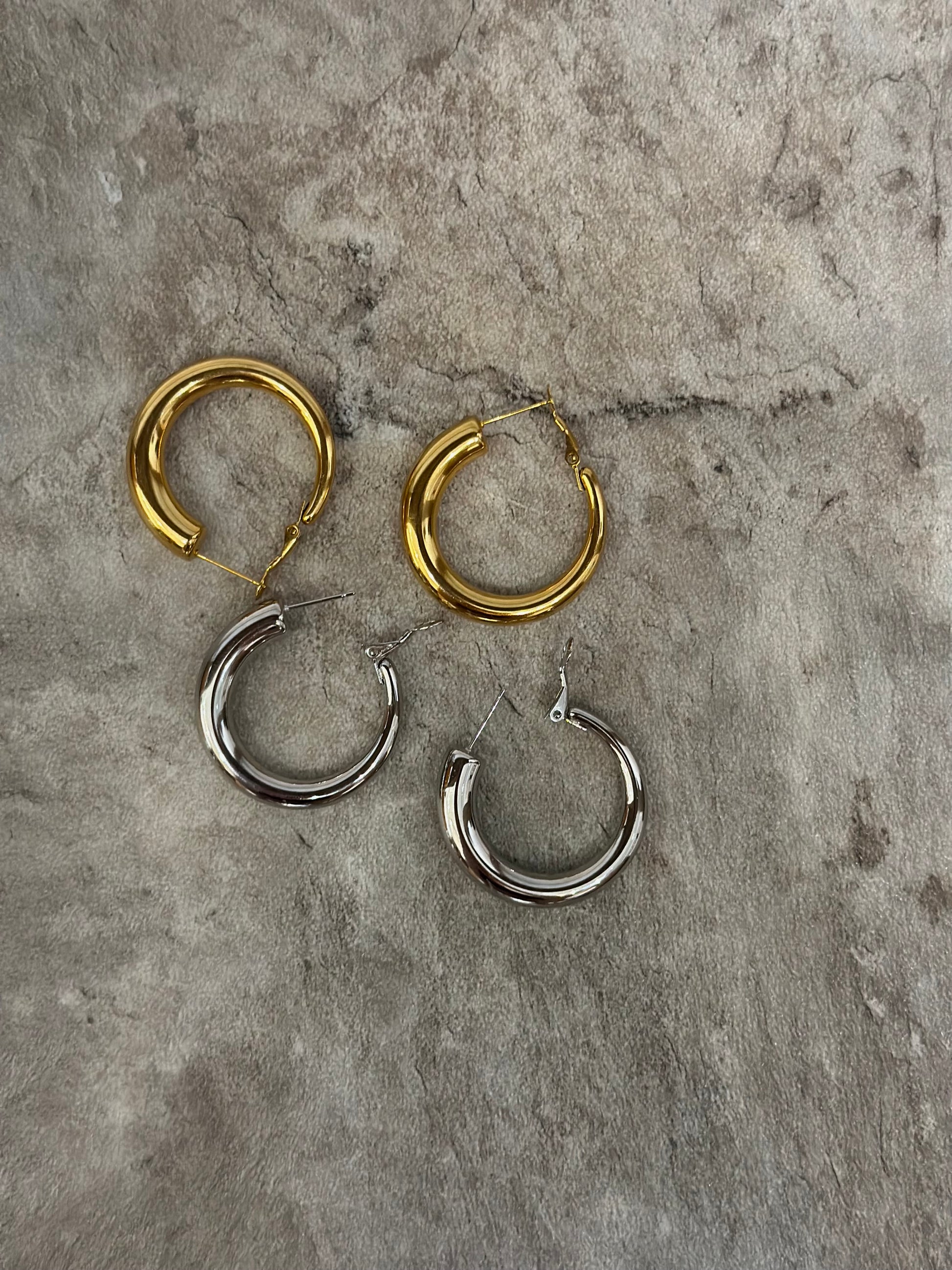 Stainless steel hoop earrings
