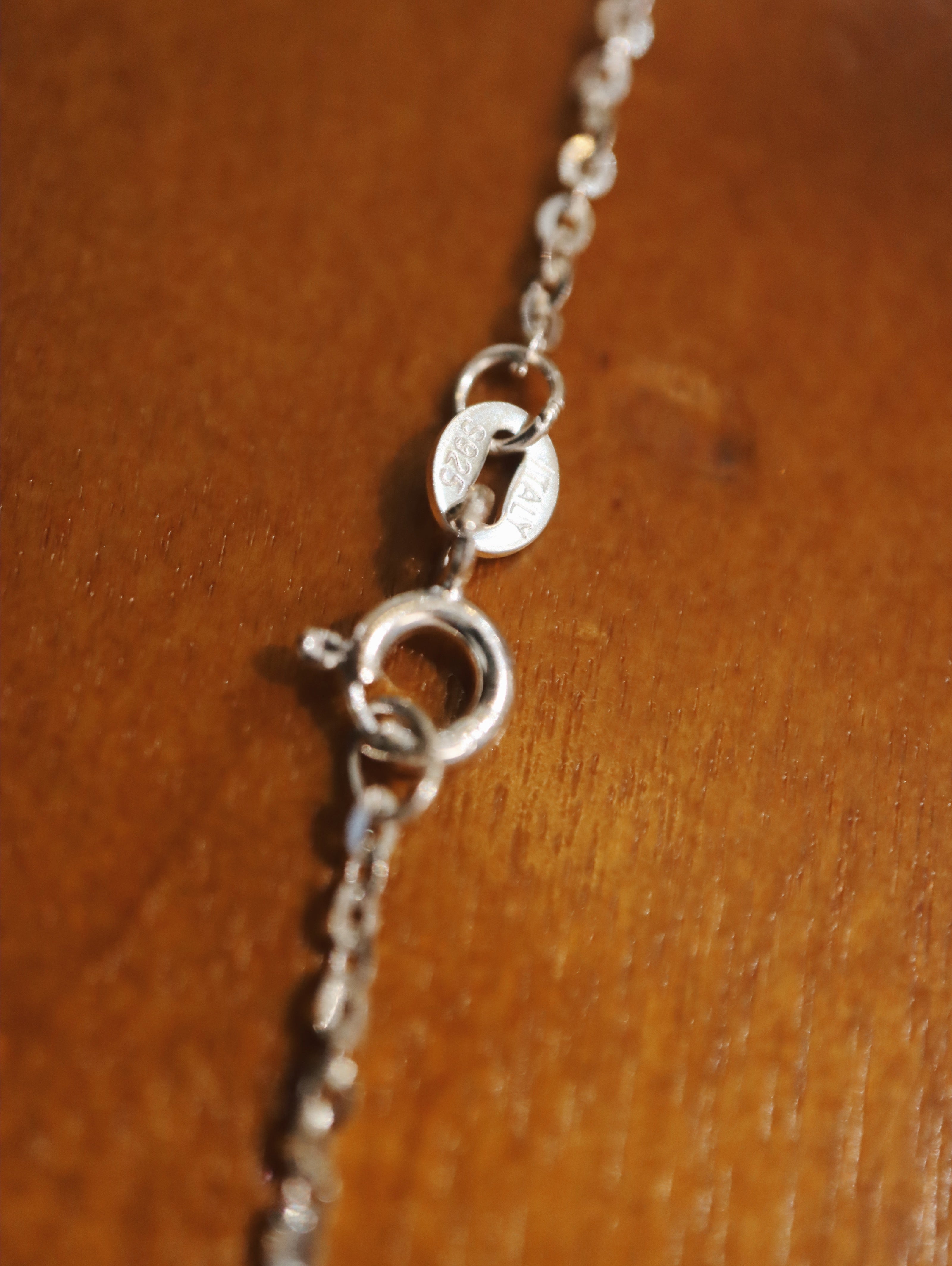 Croissant 925 silver long necklace