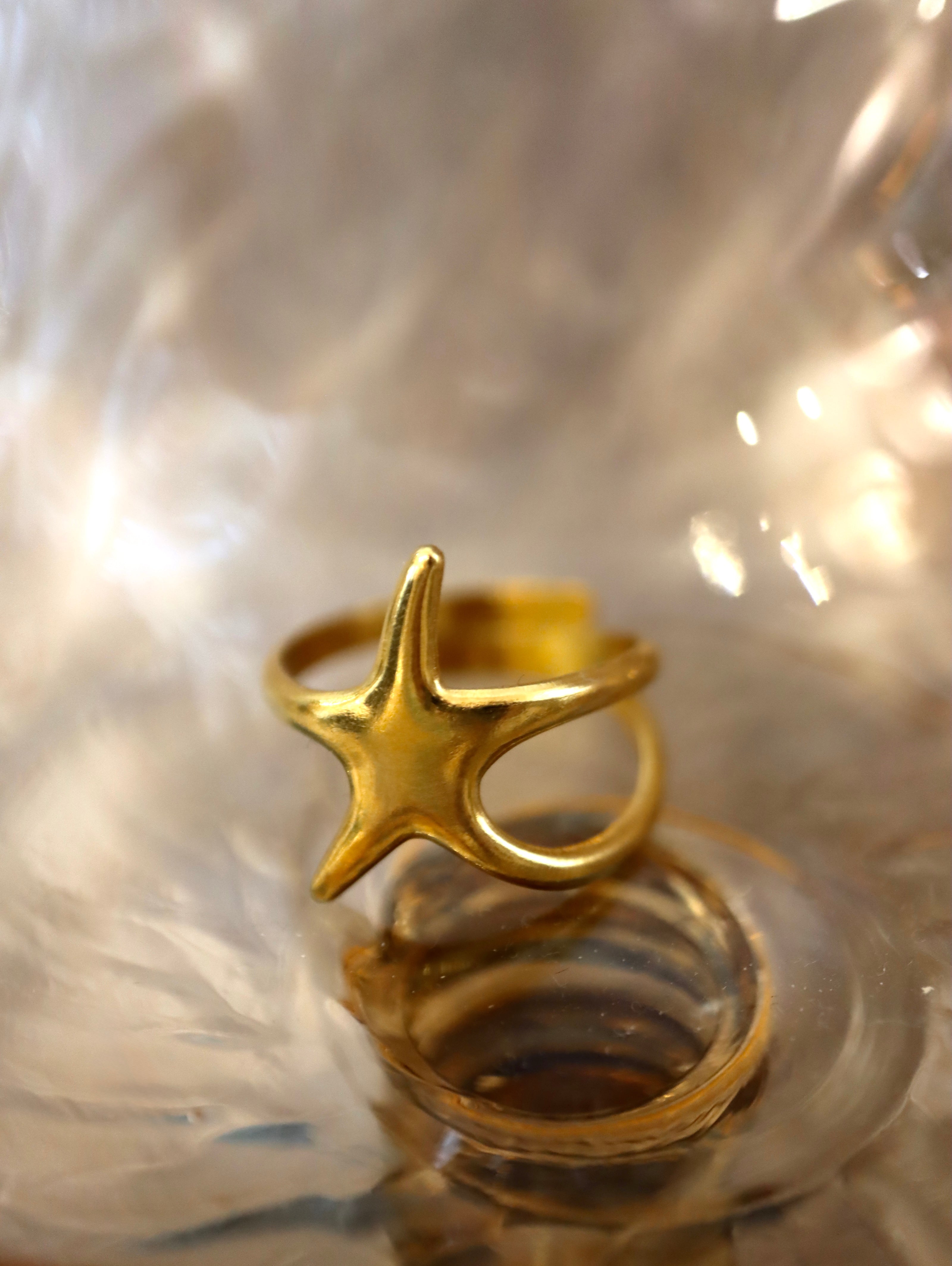 Starfish stainless steel open size ring