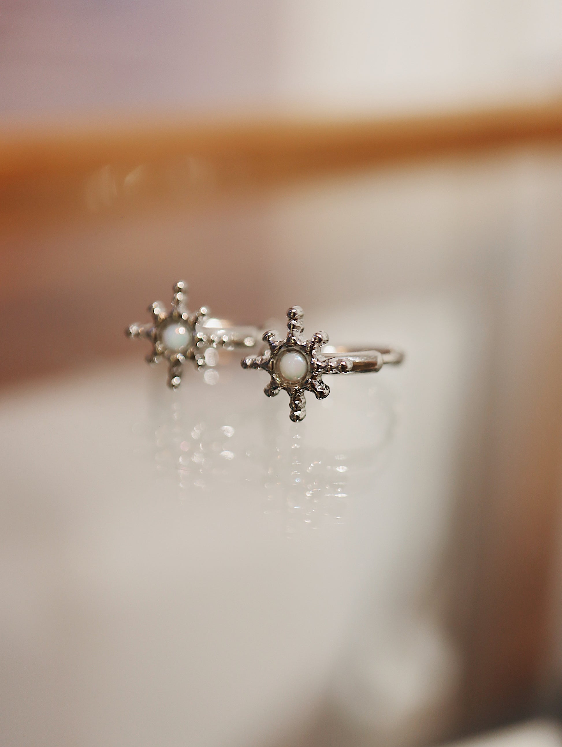 Starburst stainless steel earrings