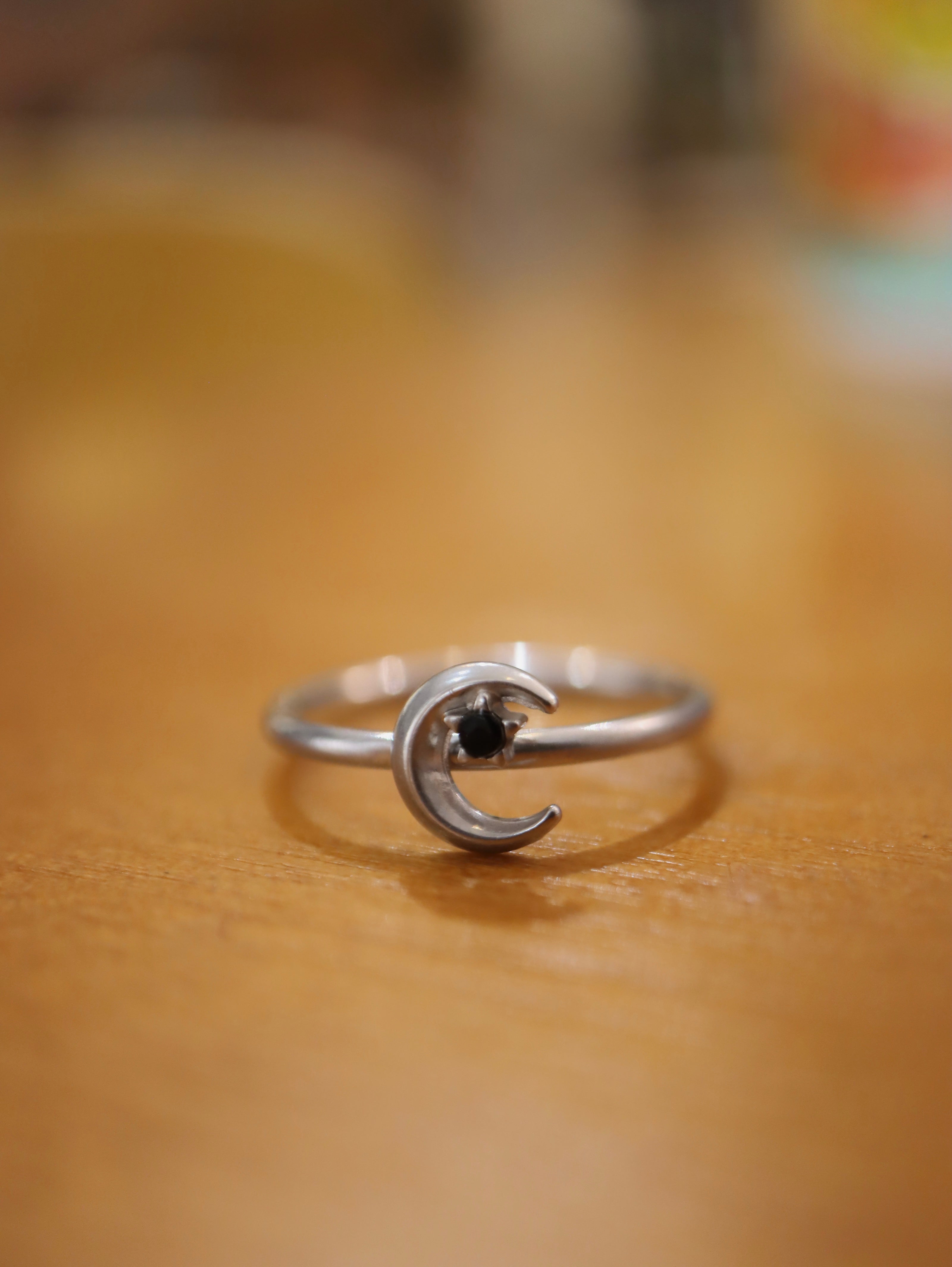 Mini crescent stainless steel ring