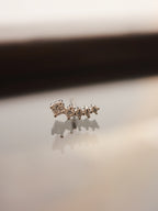 Bar curved 925 silver stud ball end piercing