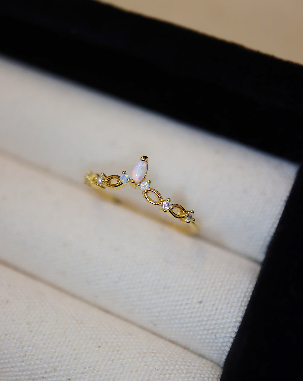 Opal cz 925 silver ring