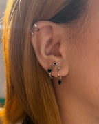 Cz & black Marquise 925 silver piercing (1pc)
