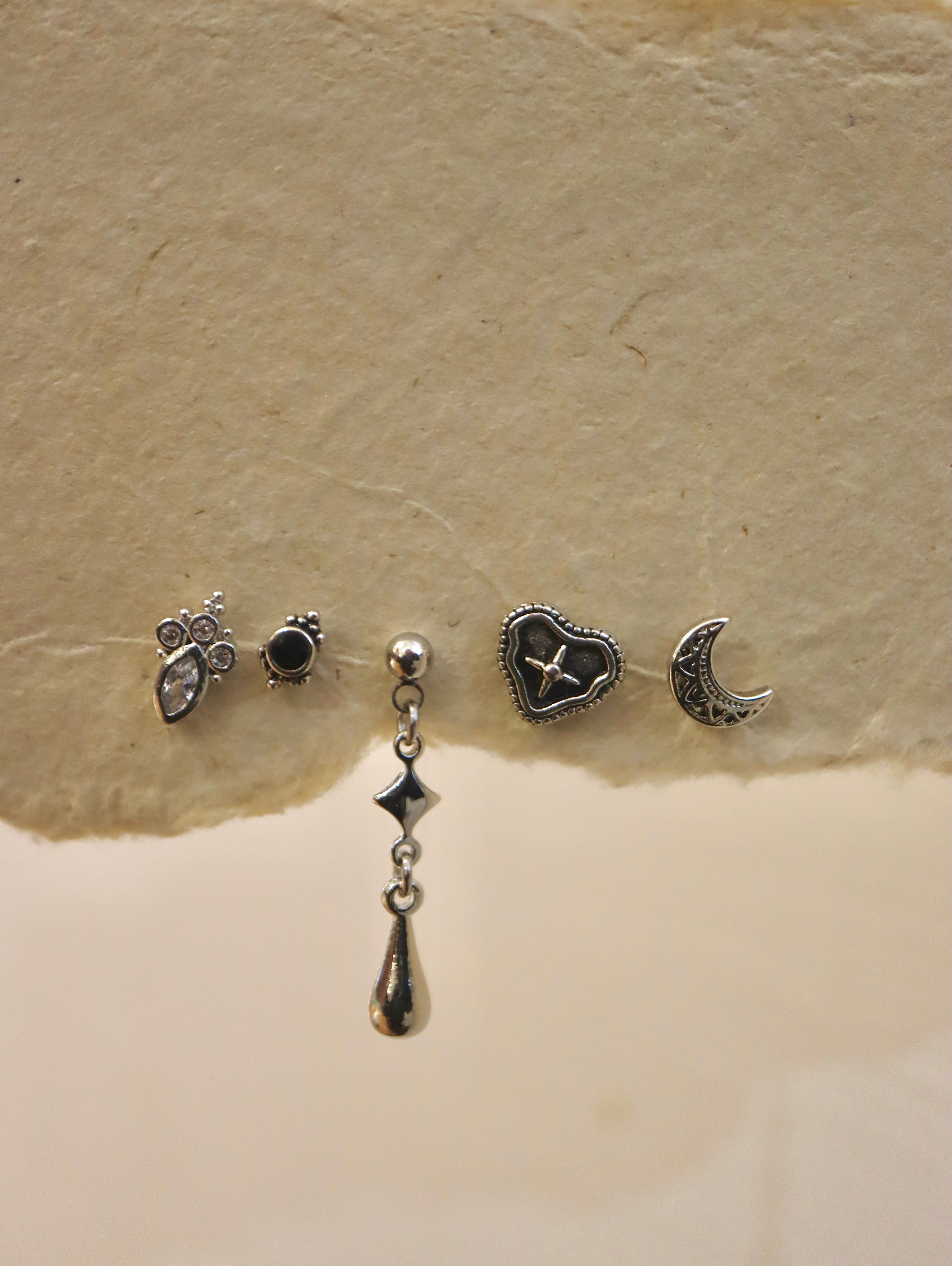 Drop stud surgical steel piercing earring (1pc)