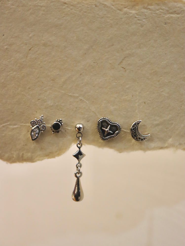 Drop stud surgical steel piercing earring (1pc)