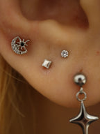 Mini rhombus surgical steel stud piercing (1pc)